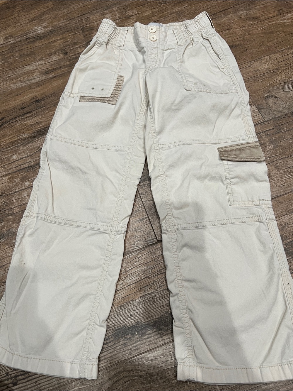 Girls Casual Cargo Pants in Off-White